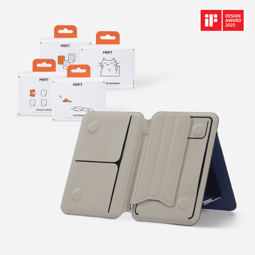 Snap Flow For Phones MC002 Note Stand + 1 Notepad Set* Navy Blue x Beach White