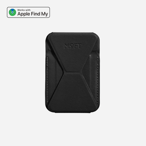 Trackable Snap-on Phone Stand & Wallet For Phones MS007MF Jet Black 