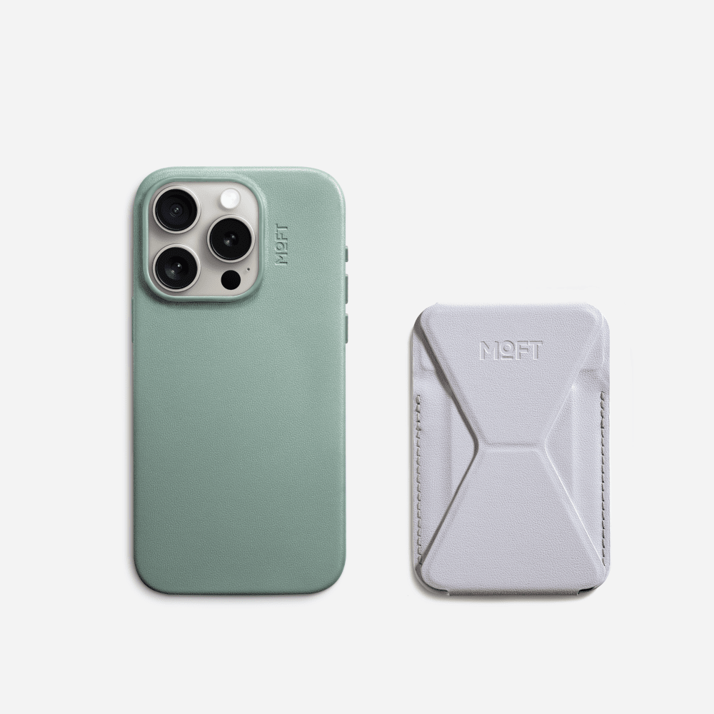 Case, Stand & Wallet Snap Set MOVAS™ - MagSafe Compatible For Phones MD020+MS007MP iPhone 15 Pro Seafoam Misty Cove