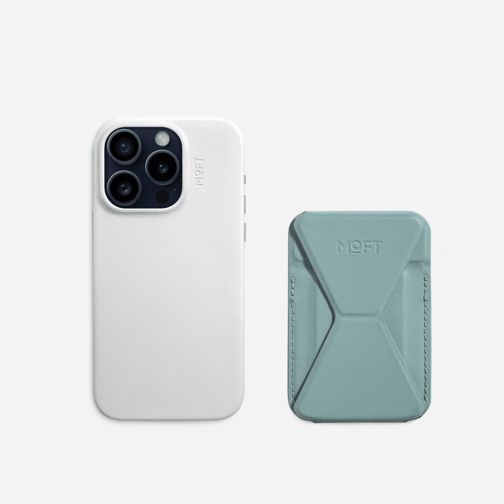 Case, Stand & Wallet Snap Set MOVAS™ - MagSafe Compatible For Phones MD020+MS007MP iPhone 15 Pro Misty Cove Seafoam