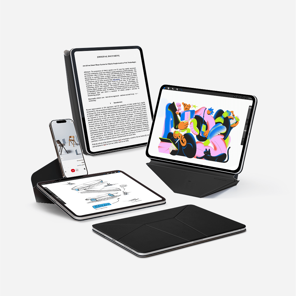 Dynamic Folio For Tablets MS028 iPad Air 11" (4-5th Gen./M2/M3) & iPad Pro 11" (2-4th Gen.) Jet Black 