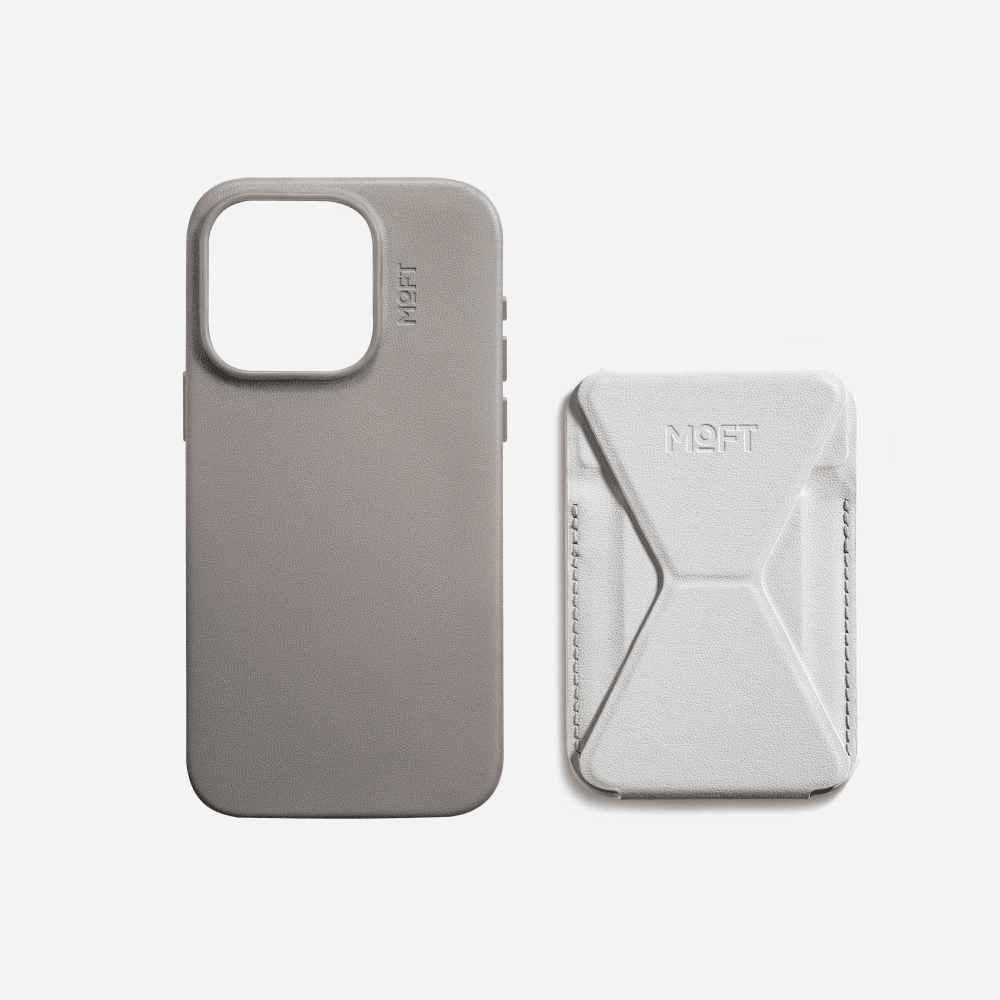 Case, Stand & Wallet Snap Set MOVAS™ for iPhone 15 - MagSafe Compatible For Phones MD020+MS007MP Taupe Misty Cove iPhone 15 Pro
