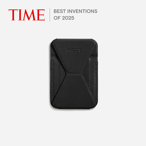 Snap-on Phone Stand & Wallet MOVAS™ - MagSafe Compatible For Phones MS007MP Jet Black 