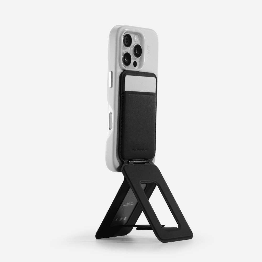 Snap Phone Tripod Stand MOVAS™ - Compatible MagSafe For Phones MS027-FR Portefeuille tripode Noir de jais 
