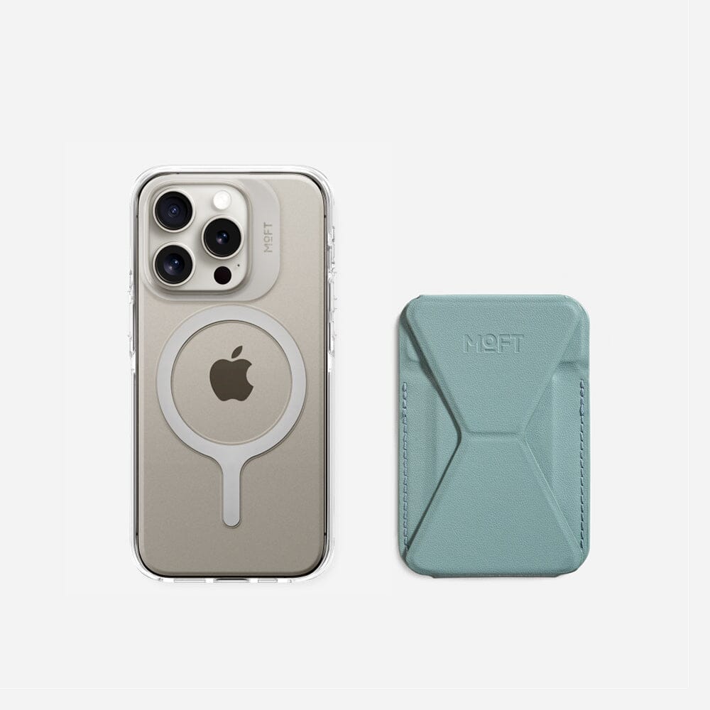 Case, Stand & Wallet Snap Set for iPhone 14/15 - MagSafe Compatible For Phones MD011-set1 Seafoam Clear iPhone 15 Pro