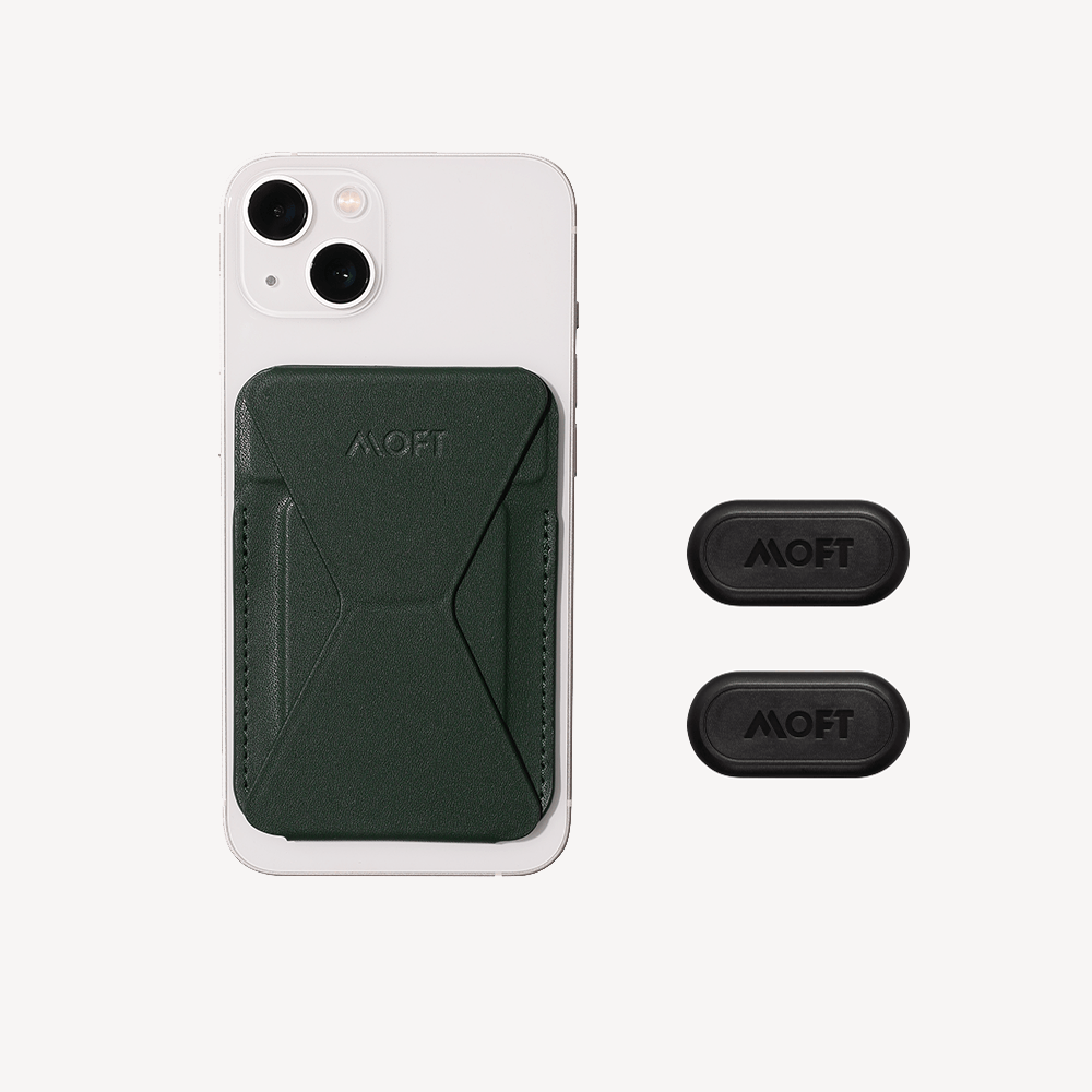 Coastline Edition | Snap-on Phone Stand & Wallet - MagSafe Compatible MOFT Forest-by-the-Sea with 2 Magnetic Sticky Pads 