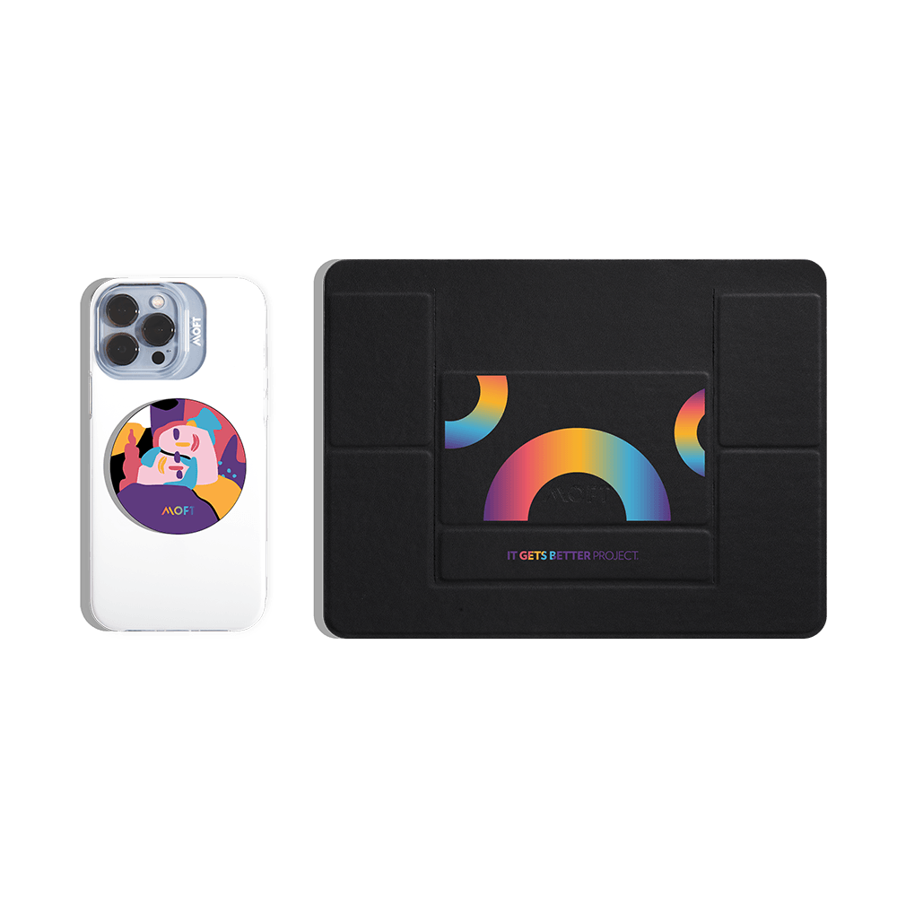 Snap Phone Grip & Stand - MagSafe Compatible MOFT It Gets Bette Pride Love #1 