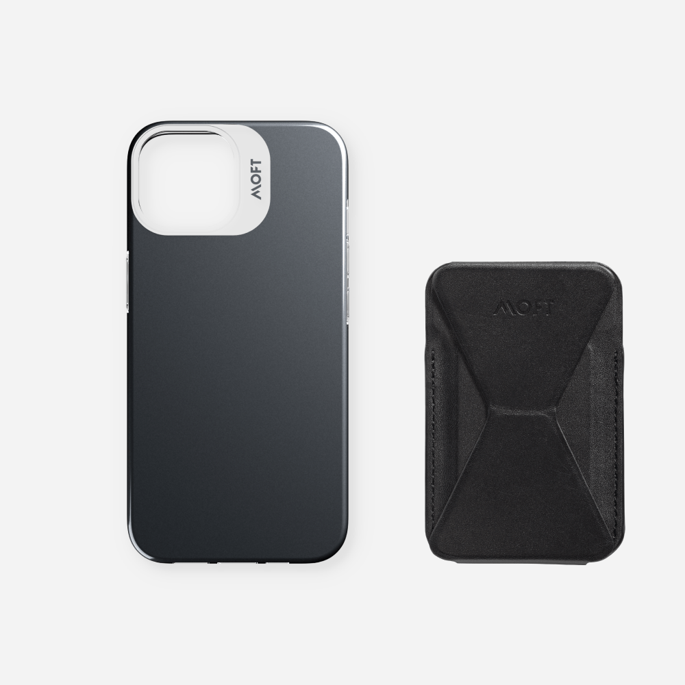 Case, Stand & Wallet Snap Set - MagSafe Compatible MD011-set1 Jet Black iPhone 14 Pro Max Smoky Black