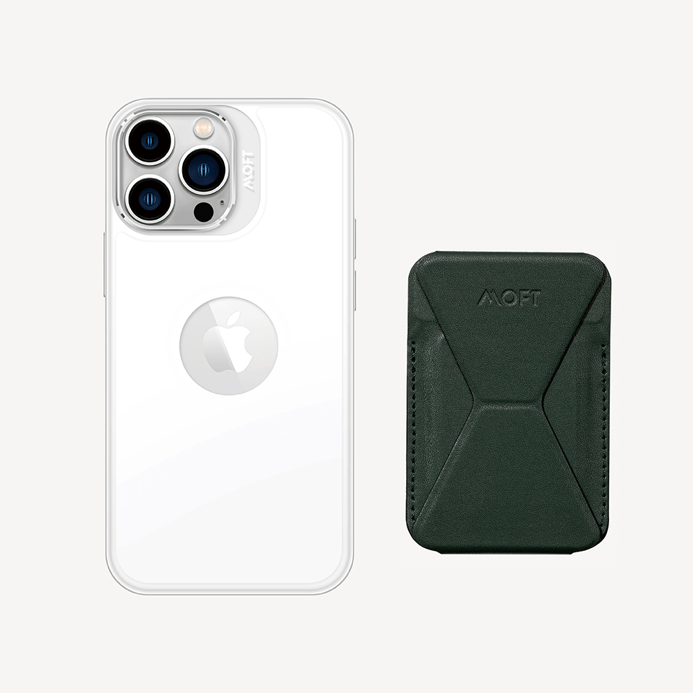 Case, Stand & Wallet Snap Set - MagSafe Compatible MOFT Forest-by-the-Sea iPhone 13 Pro Cool White